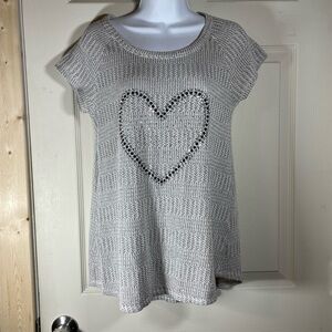 Elegant Gray Heart Women's Maternity Short‎ Sleeve Top